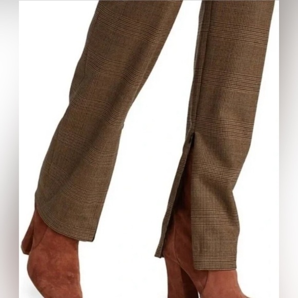 NWT Rag & Bone Rebecca Plaid Wool Pants, Brown/Beige, Straight Leg, Size 4 - Picture 5 of 14